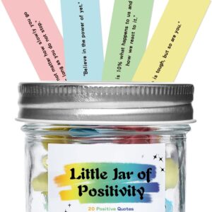 20 Positive Messages - Mini Jar of Positivity - Uplifting Affirmations, Self Care, Kindness, Joy, Motivational Messages Positive Jar Decorative Jar (Colorful-Positive)