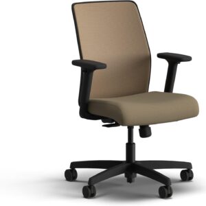 HON Ignition 2.0 Low Back Task Chair, Spectrum Mesh, Standard Synchro-Tilt Control, Office Chair with Lumbar Support, Height and Width Adjustable Arms, Black Frame, Quicksand