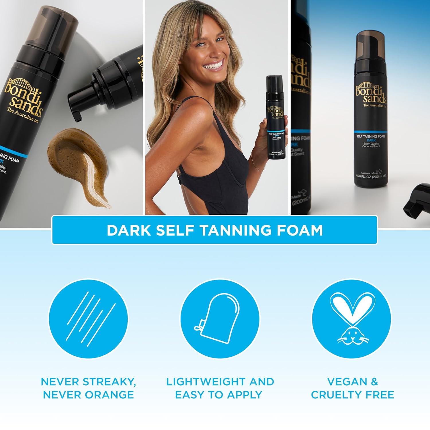 Bondi Sands Self Tanning Foam | Lightweight, Self-Tanner Foam Enriched with Aloe Vera and Coconut Provides an Even, Streak-Free Tan - Image 5
