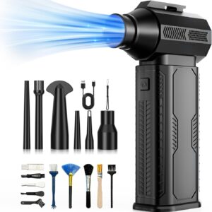 Compressed Air Duster, 130,000RPM Ultra-Powerful Cordless Electric Air Duster with 8000mAh Rechargeable Battery, 4-Gear Adjustable Air Blower for Keyboard, Computer, Car, Home Cleaning