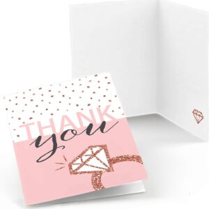 Big Dot of Happiness Bride Squad - Rose Gold Bridal Shower or Bachelorette Party Thank You Cards (8 count)