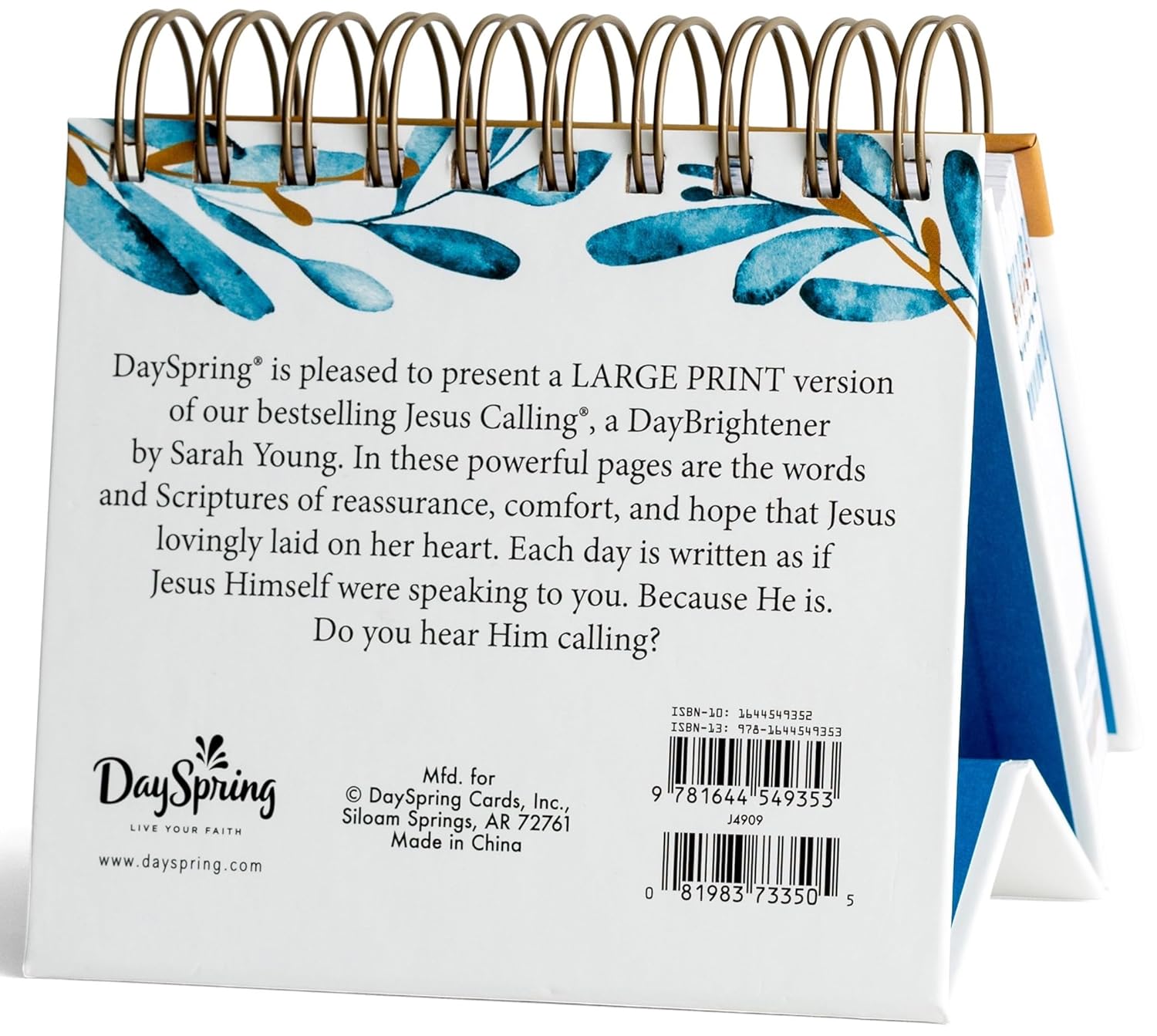 Jesus Calling: Enjoying Peace in His Presence Large Print (A DaySpring Inspirational DayBrightener) - Perpetual Calendar - Image 2