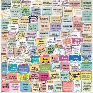 100PCS Self-Affirmation Motivational Stickers, Inspirational Quote Reminder Waterproof Stickers for Water Bottles Laptop Scrapbook, Positive Note Aesthetic Decals for Teens Adults Students