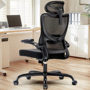 HUANUO Ergonomic Office Chair, High Back Computer Desk Chair with Adjustable Lumbar Support and Headrest, Comfy Work Chair with 3D Armrests, Home Office Rolling Chair, Max Load 300 lbs