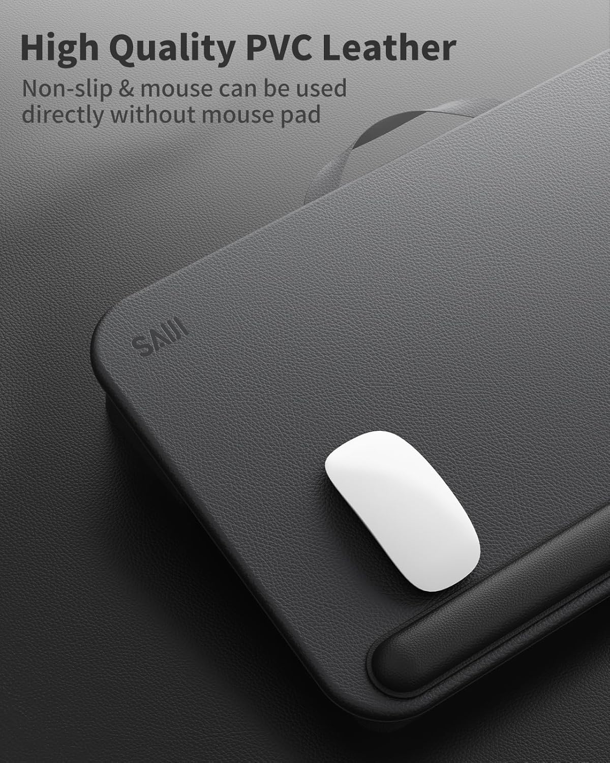 SAIJI Laptop Lap Desk - Fits Up to 17" Laptops, Lightweight Lap Tray Table Stand with Soft Leather Wrist Pad, External Monitor Holder, Lap Desk with Cushion for Home Office Working/Gaming On Couch - Image 4