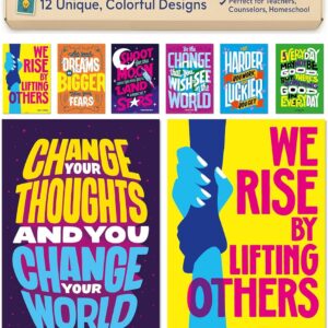 Neatz Growth Mindset Posters, Classroom Decor, For High School, Middle School, College & Home Office - Set of 12 Motivational Posters, 15 x 22” - Perfect as Classroom Decorations, Classroom Posters,