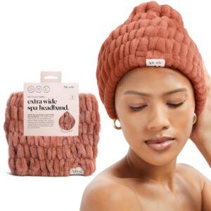 Kitsch Spa Headband for Women - Soft, Stretchy Skincare Headband for Washing Face, Makeup & Facials | Extra-Wide, Non-Slip for Beauty Routines & Self-Care | Ideal Gifts for Women - Dusty Rose