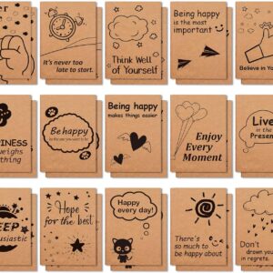 feela 30 Pack Kraft Notebooks, 15 Designs A6 Cute Mini Pocket Notebooks and Journals, Lined Motivation Small Journal Notebook Bulk for Women School Supplies Taking Memos, 4.1X5.8 in, 80 Pages