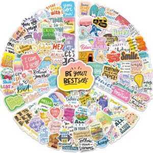 300 Pieces Inspirational Quote Stickers for Teens Students Teachers, Motivational Stickers for Water Bottles Women, Aesthetic Laptop Decal Waterproof Vinyl Positive Sticker for Scrapbooking