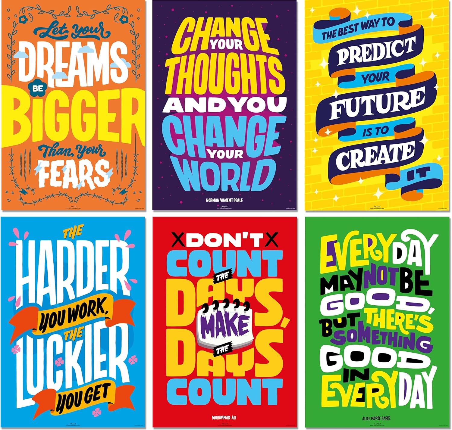 Neatz Growth Mindset Posters, Classroom Decor, For High School, Middle School, College & Home Office - Set of 12 Motivational Posters, 15 x 22” - Perfect as Classroom Decorations, Classroom Posters, - Image 4