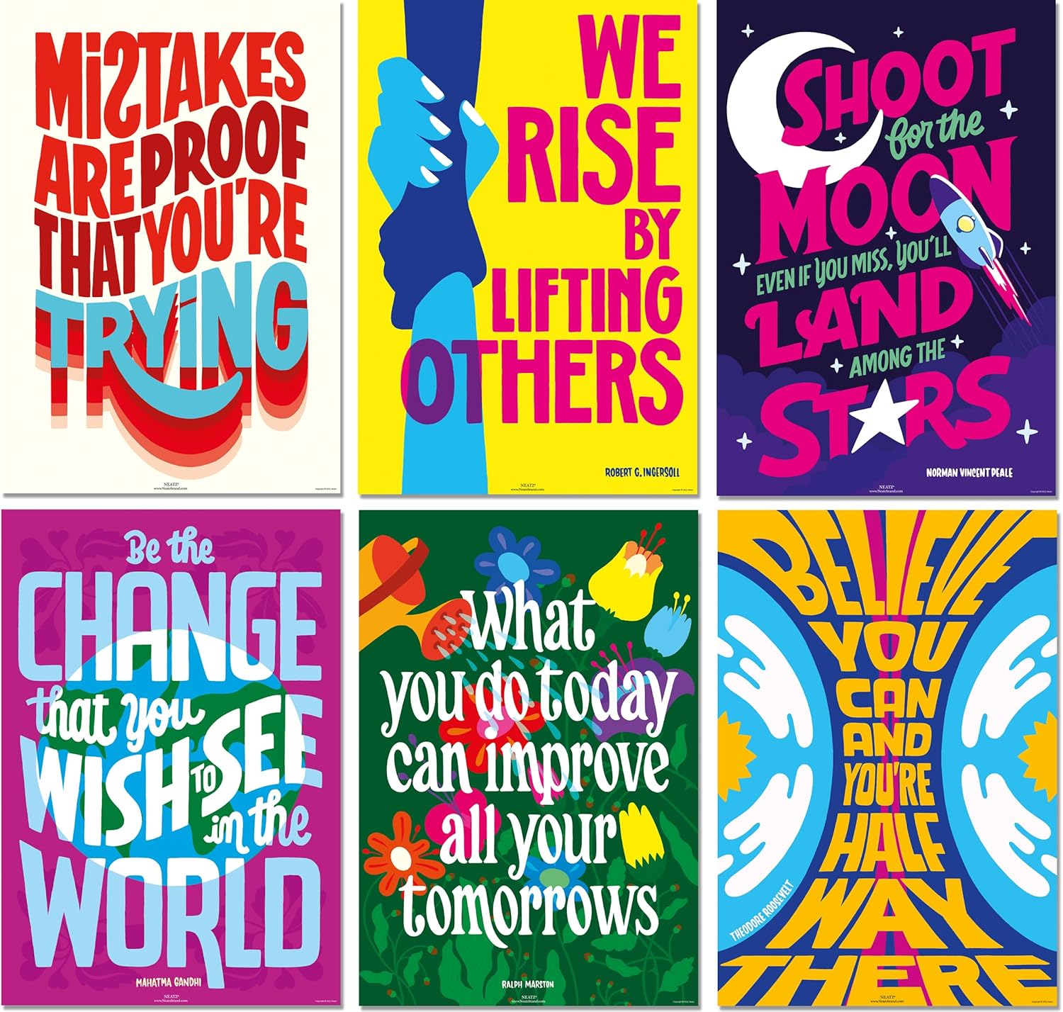 Neatz Growth Mindset Posters, Classroom Decor, For High School, Middle School, College & Home Office - Set of 12 Motivational Posters, 15 x 22” - Perfect as Classroom Decorations, Classroom Posters, - Image 3