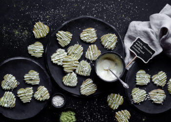 Matcha, White Chocolate, and Pistachio Cookies